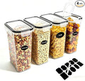 4 Pack 4L/135oz Cereal Storage Containers, Airtight BPA Free Plastic Cereal by stusgo