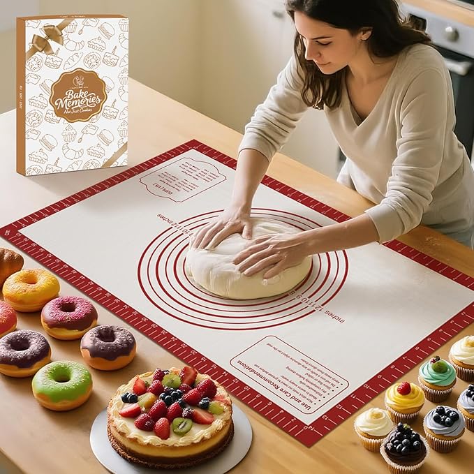 Silicone Baking Pastry Mat, Non Stick Dough Rolling Sheet by MimekitchenKitchenHelper