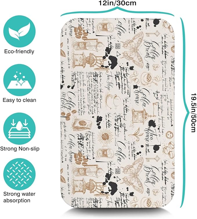 Coffee Bar Mat, Fits Under Coffee Machine, Dish Drying Mat - Image 5