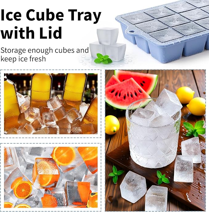 Silicone Ice Cube Tray 3 Pack, HANCELANT Ice Cube Mold, Ice Trays - Image 2