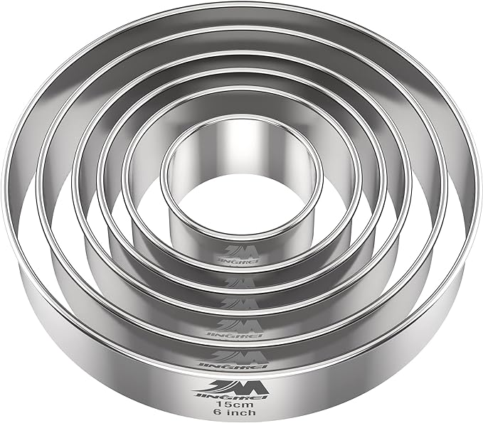 M JNGMEI 6 Pieces Stainless Steel Cookie Biscuit Cutter Set 2'' by MJINGMEI