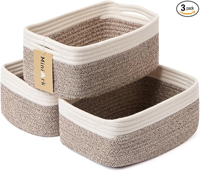MiniArk Small Storage Baskets for Organizing | Closet Organizer Bins | Shelf by MiniArkStorageBasketsHome