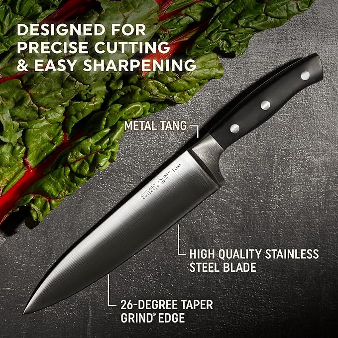 Chicago Cutlery Insignia Triple Rivet Poly Kitchen Knife Block Set - Image 5