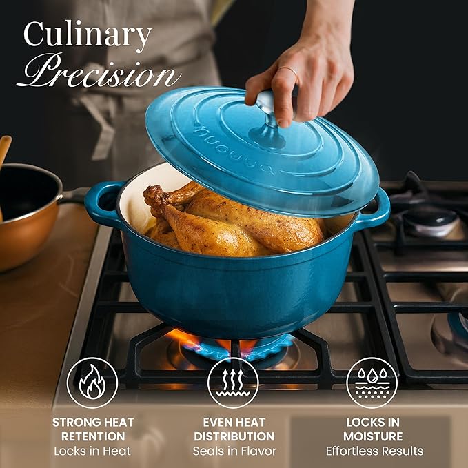 Cast Iron Pot with Lid – Non-Stick Ovenproof Enamelled Casserole Pot, Oven Safe - Image 6