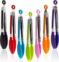 7 Pack Kitchen Tongs Set 7-Inch Color Mini Small Food Tongs by Unknown