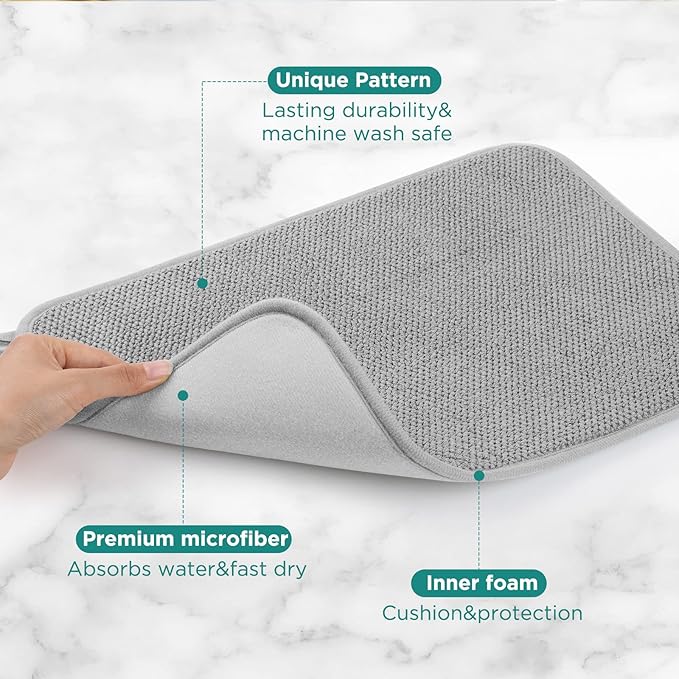 GeeRic Microfiber Dish Drying Mat, Super Absorbent Kitchen Dish Drying Pad - Image 3