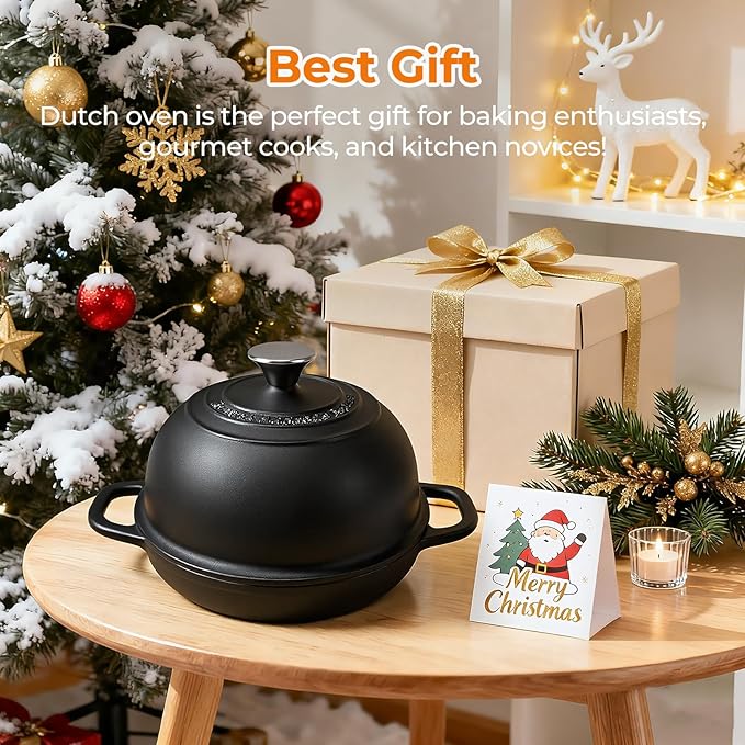5QT Pre-Seasoned Cast Iron Dutch Oven - Image 6
