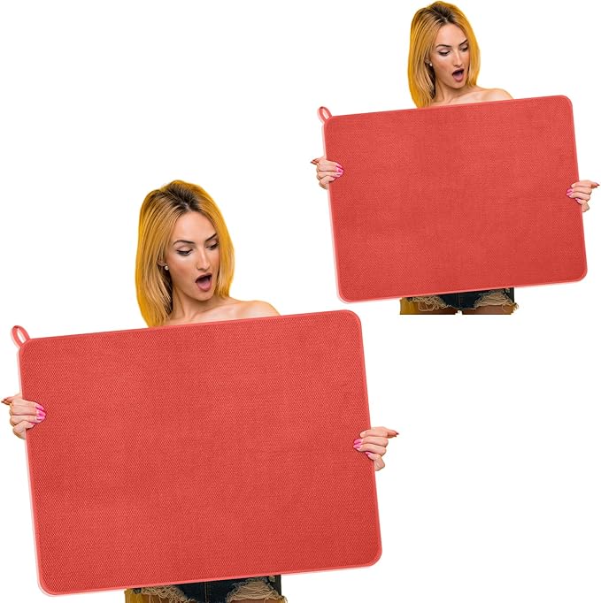 Hushee 2 Pack Extra Large Dish Drying Mat Microfiber Absorbent Dish Drying Pad by Hushee