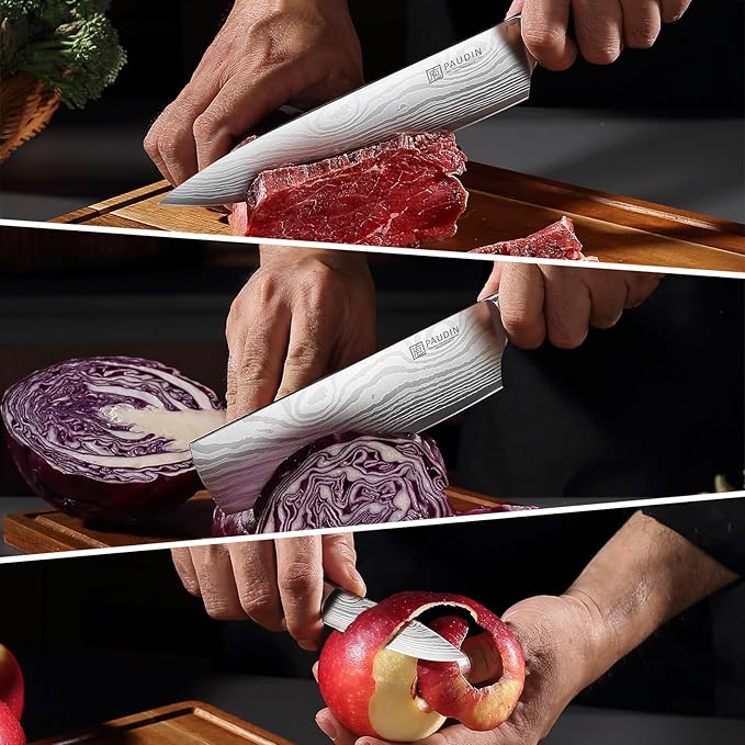 PAUDIN Kitchen Knife Set, 3 Piece High Carbon Stainless Steel Professional Chef - Image 5