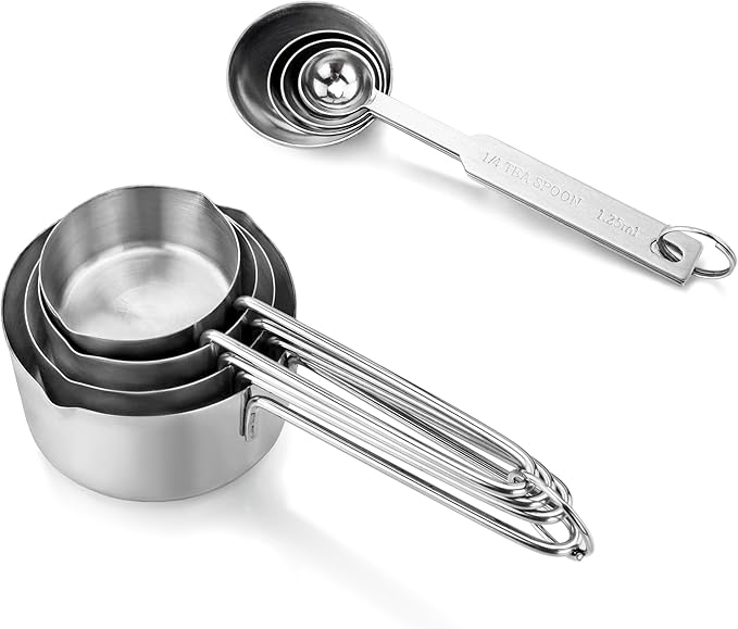 New Star Foodservice 42917 Stainless Steel 8-Piece Measuring Cups and Spoons - Image 3