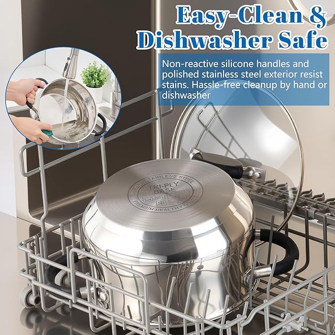 E-far 5Qt Stainless Steel Pot, Stock Pot - Image 5