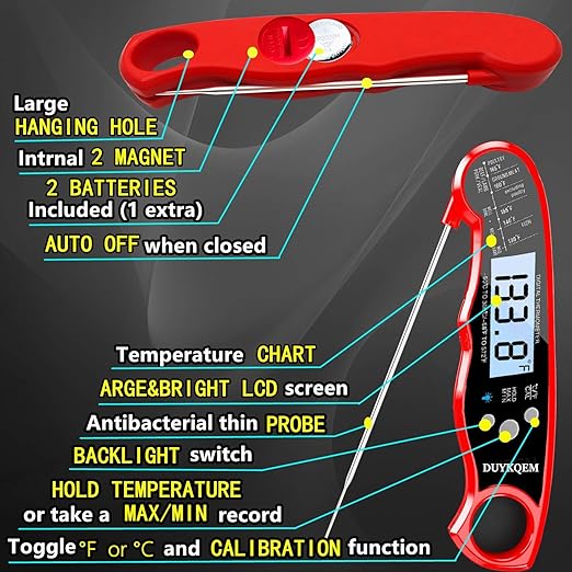 Instant Read Digital Meat Thermometer Waterproof Kitchen Cooking Food - Image 4