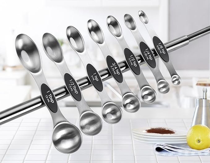 Spring Chef Magnetic Measuring Cups & Spoons Set, Strong N45 Magnets, Heavy - Image 8