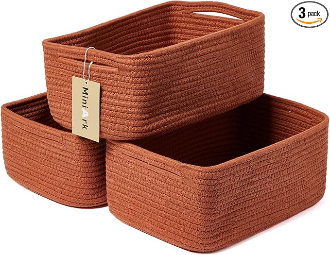 MiniArk Small Storage Baskets for Organizing | Closet Organizer Bins | Shelf by MiniArkStorageBasketsHome