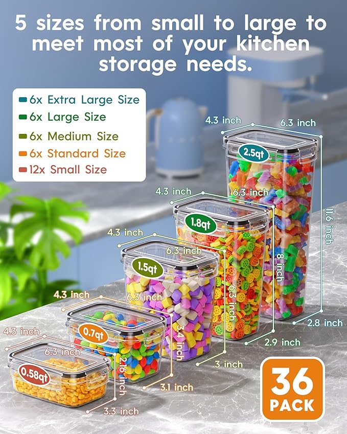 KEMETHY 36 PCS Airtight Food Storage Containers - Image 2