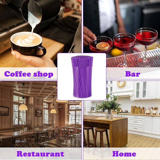 500 Pcs Neon Purple Acrylic Coffee Stirrers Set - Image 4