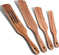 Spurtle Set, Natural Acacia Wooden Kitchen Utensils Set of 4, Wooden Spoons by TEZZ