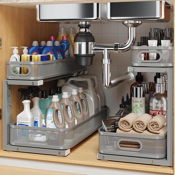 2 Pack 19.3IN-Depth Under Sink Organizer by UnderSinkOrganizer