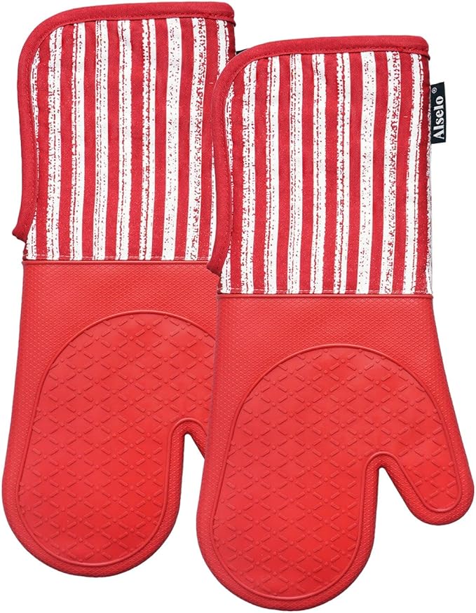 Alselo Silicone Oven Mitts Heat Resistant 932℉ - Image 8