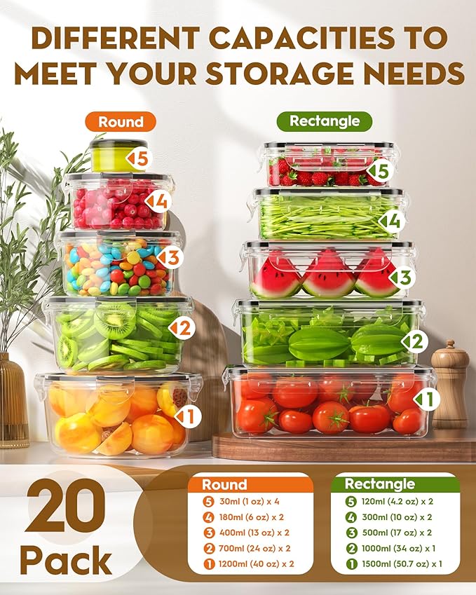 40 PCS Food Storage Containers - Image 2