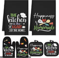 Sratte 6 Pcs Kitchen Decor Accessories Set Farmhouse Towels Pot Holders Oven by Sratte
