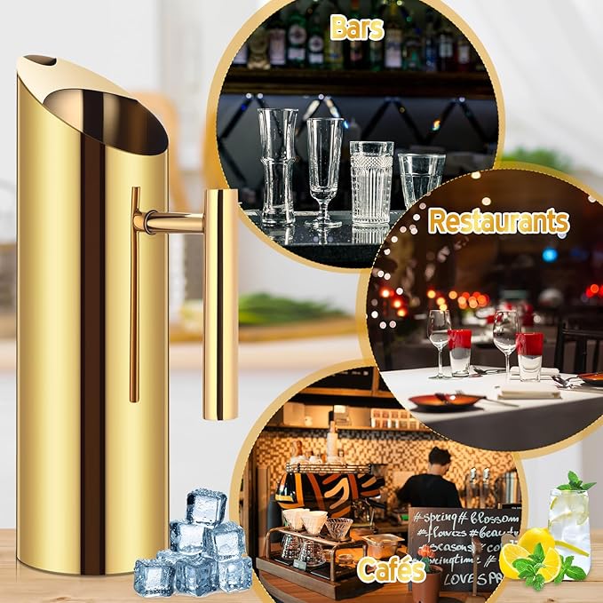 Funnymoom 3 Pack 53oz/1.5l Stainless Steel Water Pitcher Modern Metal Pitcher - Image 5