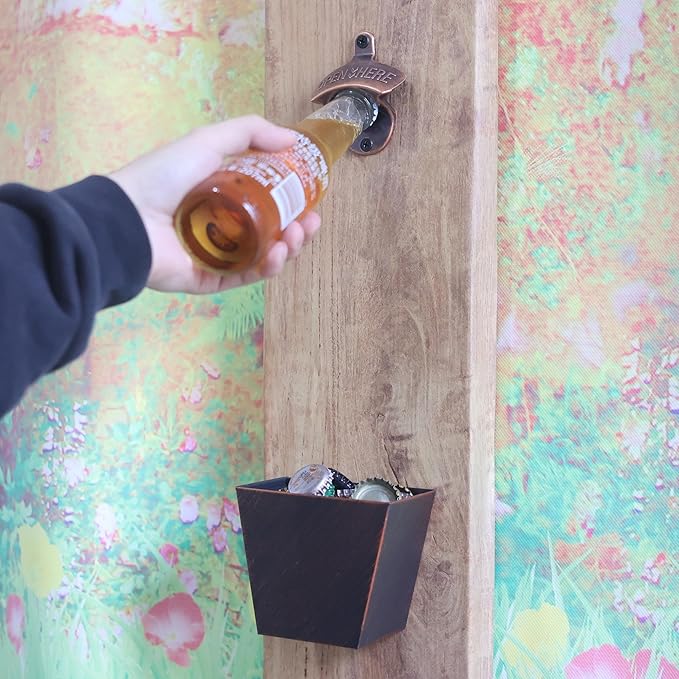 Vintage Copper Bottle Cap Opener Wall Mount, Retro Beer Bottle Opener - Image 4