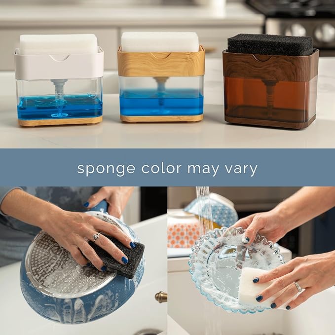 S&T INC. Dish Soap Dispenser and Sponge Holder - Image 6