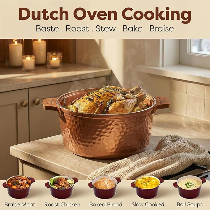 Gotham Steel Hammered 5 Qt Lightweight Dutch Oven Pot - Image 10