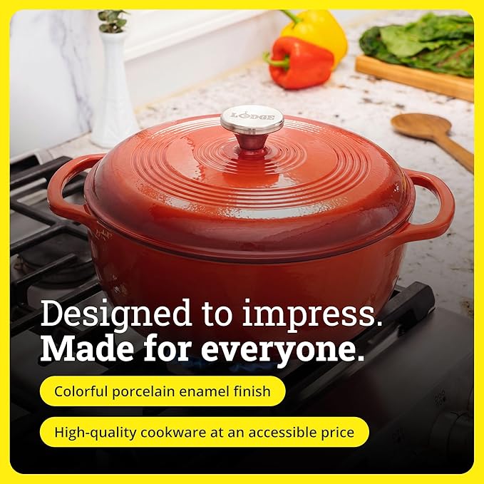 Lodge Essential Enamel Cast Iron Dutch Oven - Image 6