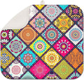 Plaid Floral Large Dish Drying Mats, Reversible Boho Dish Drying Pads by Scritism