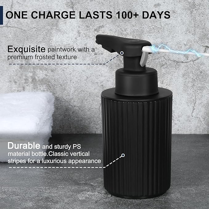 Automatic Soap Dispenser Liquid Touchless: 9oz Black Plastic - Image 4