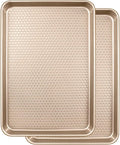 Wildone 2 Pack Half Sheet Baking Pans, Honeycomb Embossed Nonstick Baking Sheet by Wildone
