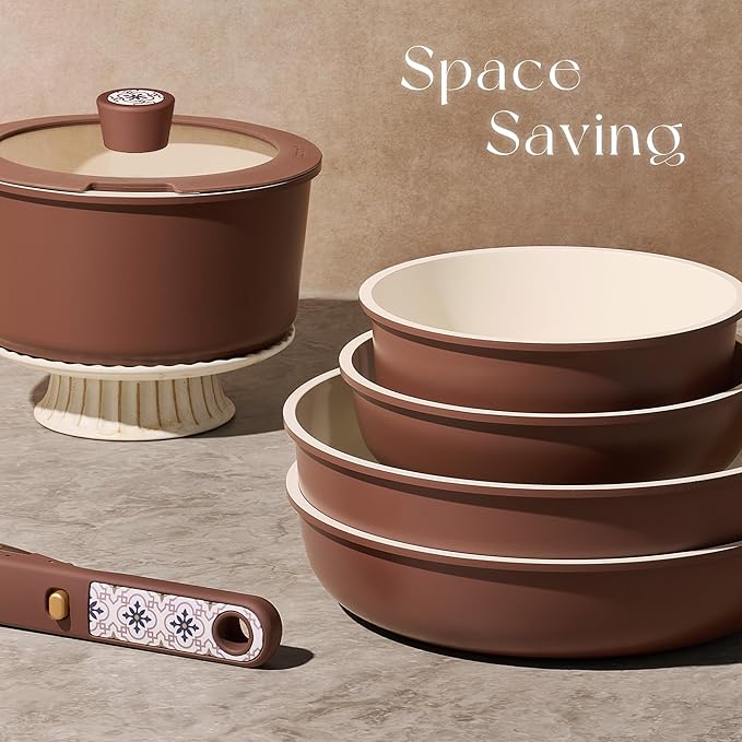 CAROTE 19Pcs Ceramic Cookware Set, Pots and Pans Set Non stick, Non Toxic - Image 4