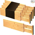 Utoplike Bamboo Drawer Dividers Large, Spring Loaded, Works in Bathroom by Utoplike