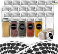 24Pcs Spice Jars with Label, 4oz Empty Square Seasoning Containers, Spice Jars by DIDITIME
