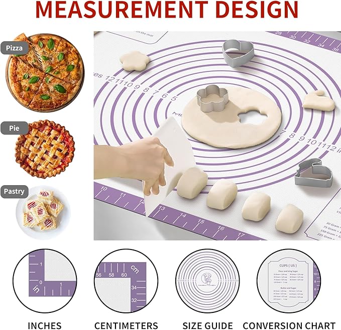 Silicone Baking Mat, Non Stick Pastry Mat Sheet - Image 2