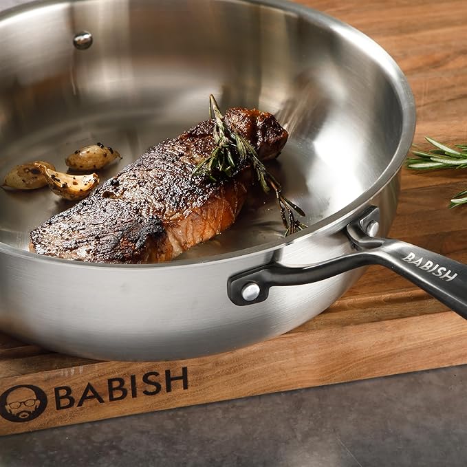 Babish 10-Piece Professional Tri-Ply Non-Toxic Pots and Pans Cookware Set – - Image 3