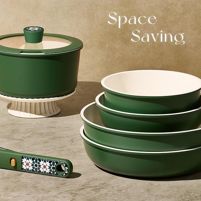CAROTE 19Pcs Ceramic Cookware Set, Pots and Pans Set Non stick, Non Toxic - Image 4