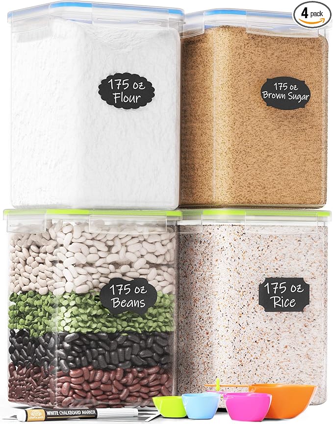 Chef's Path Kitchen Storage Box Set of 4 Extra Large Airtight Food Storage Jars by ChefsPath
