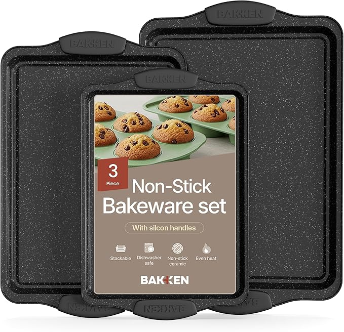 BAKKEN Cookie Sheets for Baking Nonstick Set by BAKK%C3%8BNMASTER