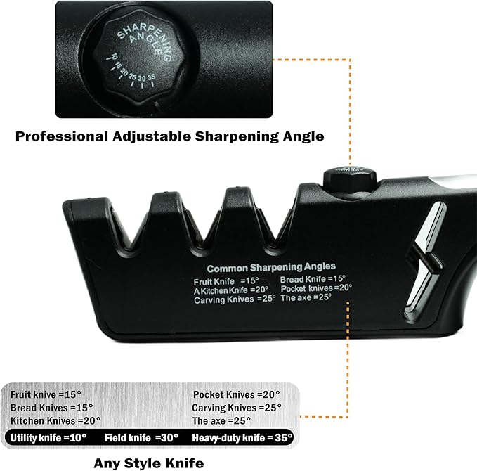 5-Angle Adjustable 10-35 Degree Professional 4-Stage Knife Sharpener, - Image 2