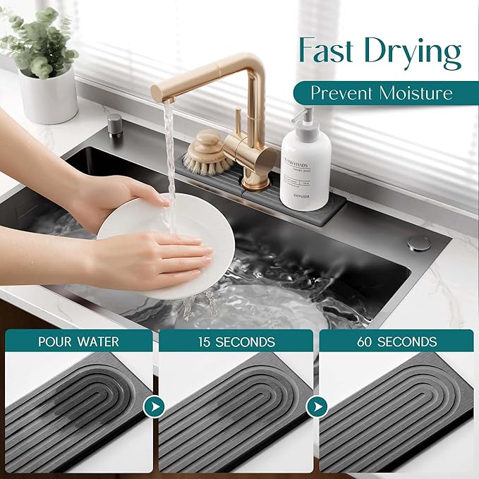 eormoe Diatomite Kitchen Faucet Mat - Image 3