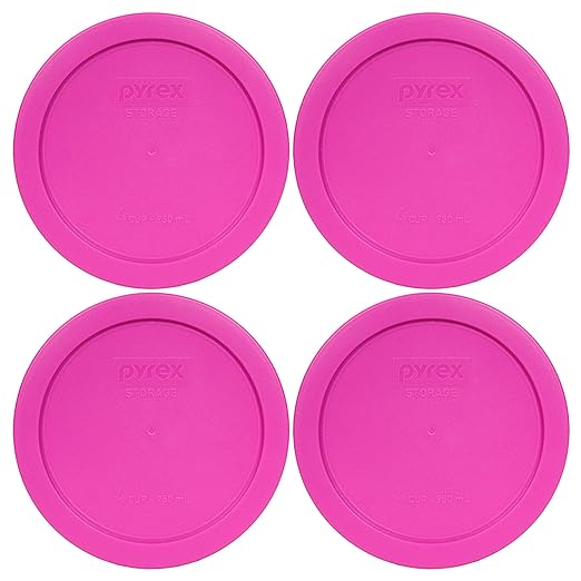 Pyrex 7201-PC 4 Cup Pink Food Storage Replacement Lids by Pyrex