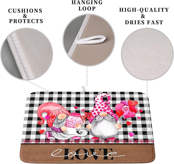 Valentine's Day Dish Drying Mats - Image 3