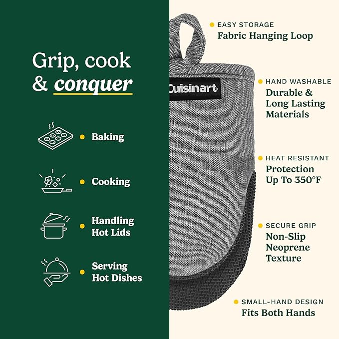 Cuisinart Mini Oven Mitts – 5.5” x 7” Heat-Resistant Kitchen Mitts - Image 5