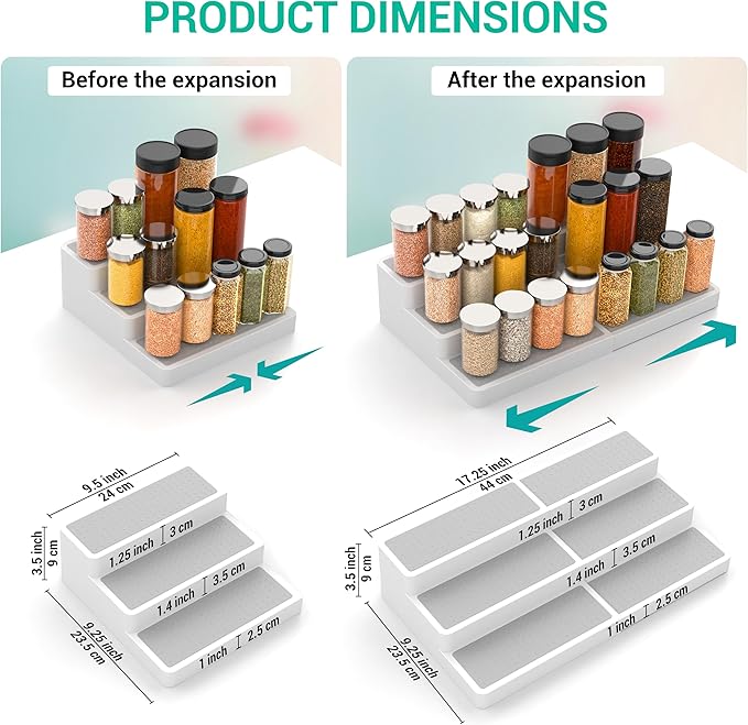 YAN & HIN Expandable Spice Rack Organizer - Image 3