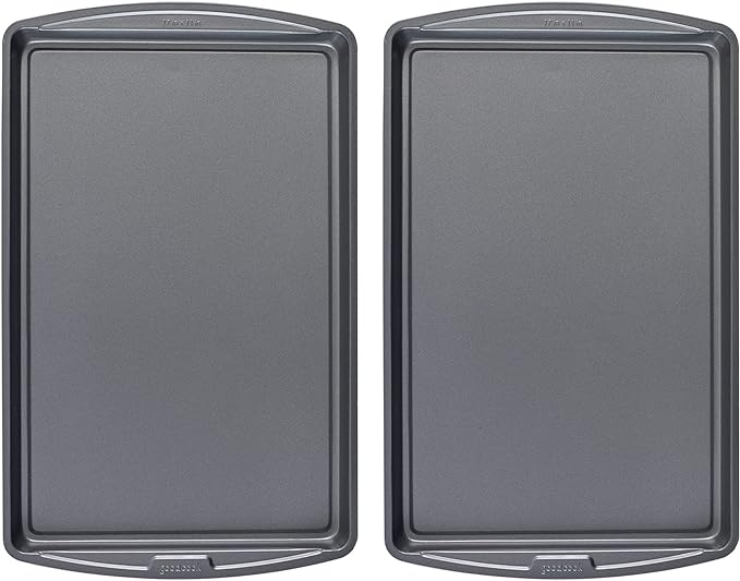 GoodCook Everday Nonstick Carbon Steel 17 x 11-Inch Baking Sheet Set, 2 Pack – by GoodCook