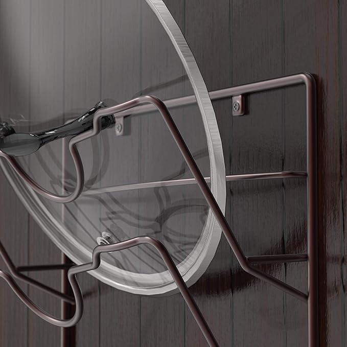 Simple Houseware Cabinet Door/Wall Mount Pot Lid Organizer Rack, Bronze - Image 3