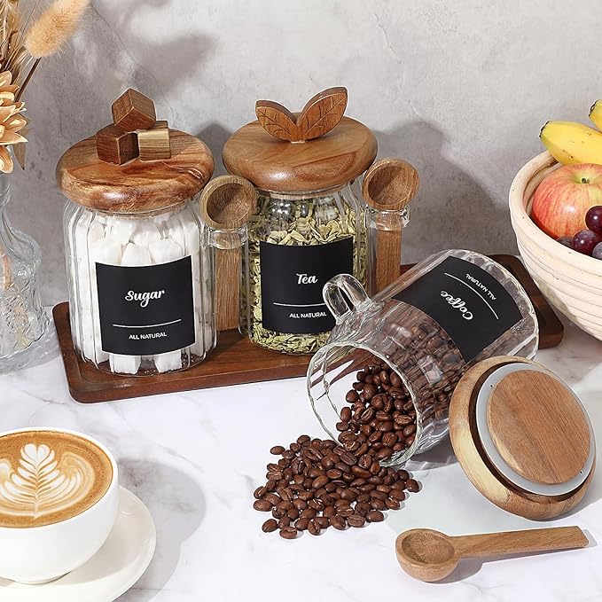 Suclain 3 Pcs Glass Coffee Container - Image 5